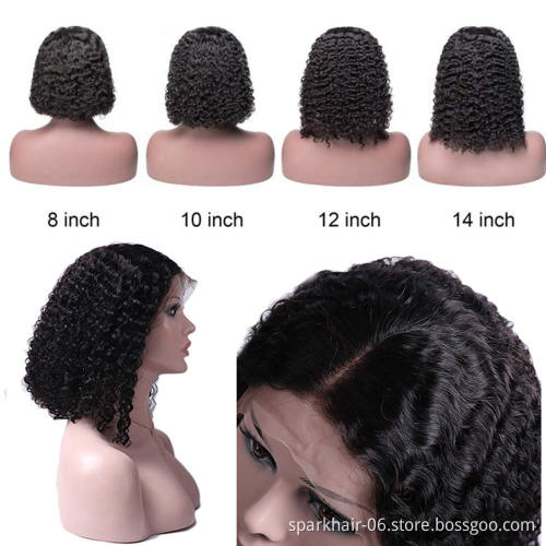 Factory wholesale high quality brazilian human hair wigs for black women,short  bob wig lace front wigs